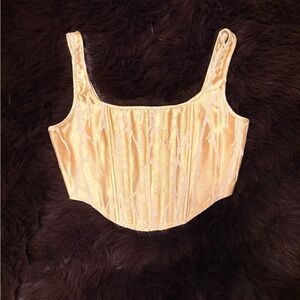 Missguided Gold Corset Crop Top